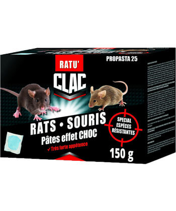 Pâte anticoagulante KPRO Choc action radicale contre rats et
